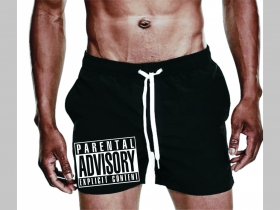 Parental Advisory  plavky s motívom - plavkové pánske kraťasy s pohodlnou gumou v páse a šnúrkou na dotiahnutie vhodné aj ako klasické kraťasy na voľný čas